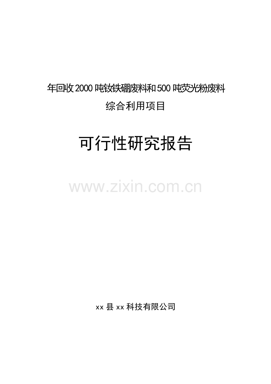 年回收2000吨钕铁硼废料和500吨荧光粉废料综合利用项目可行性策划书2011年(财务表).doc_第1页