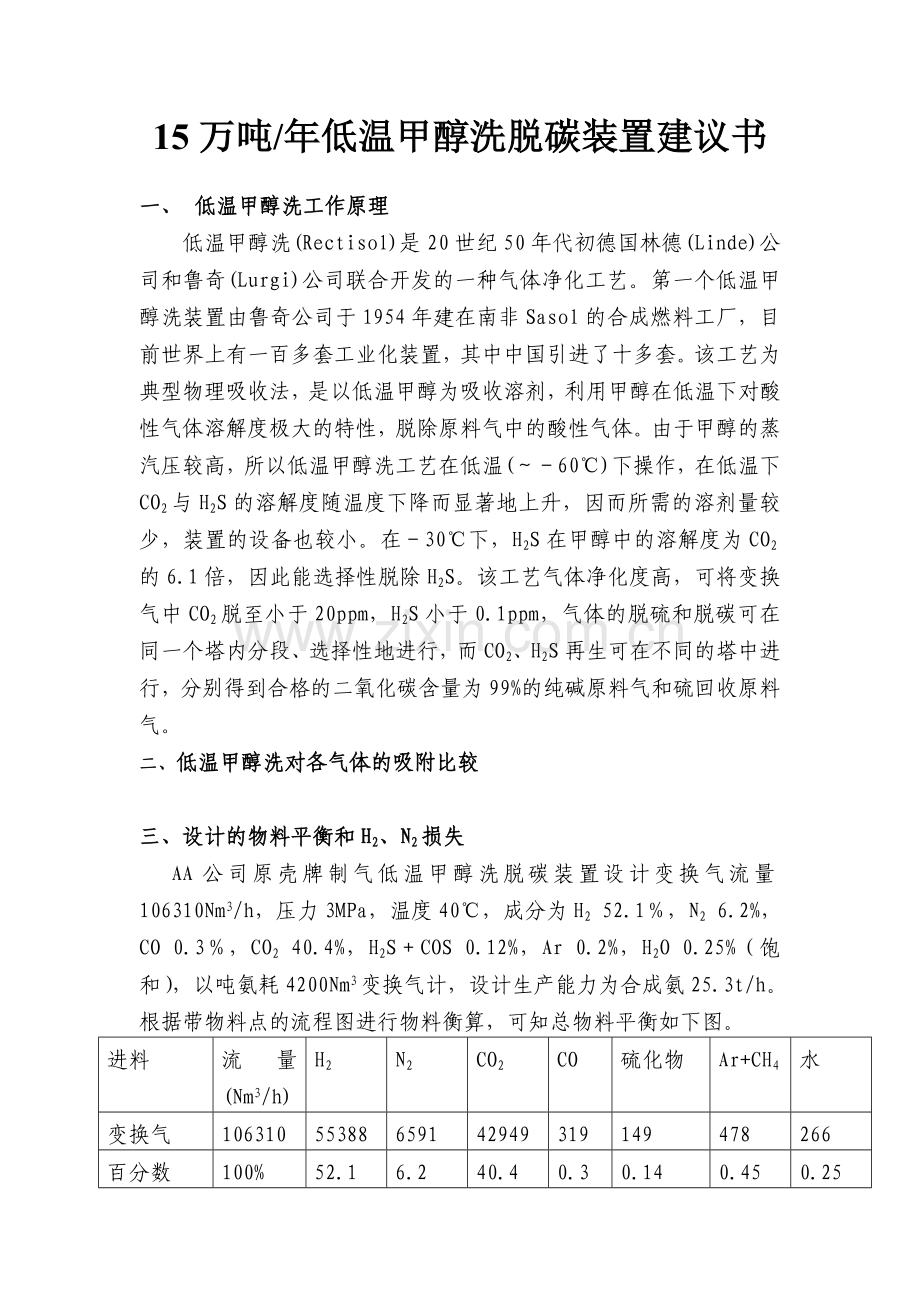 15万吨低温甲醇洗脱碳建设可行性论证报告.doc_第1页