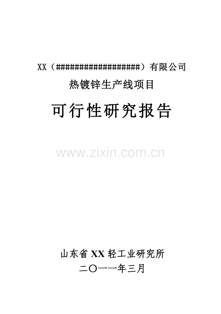 热镀锌生产线项目可行性研究报告.doc_第1页