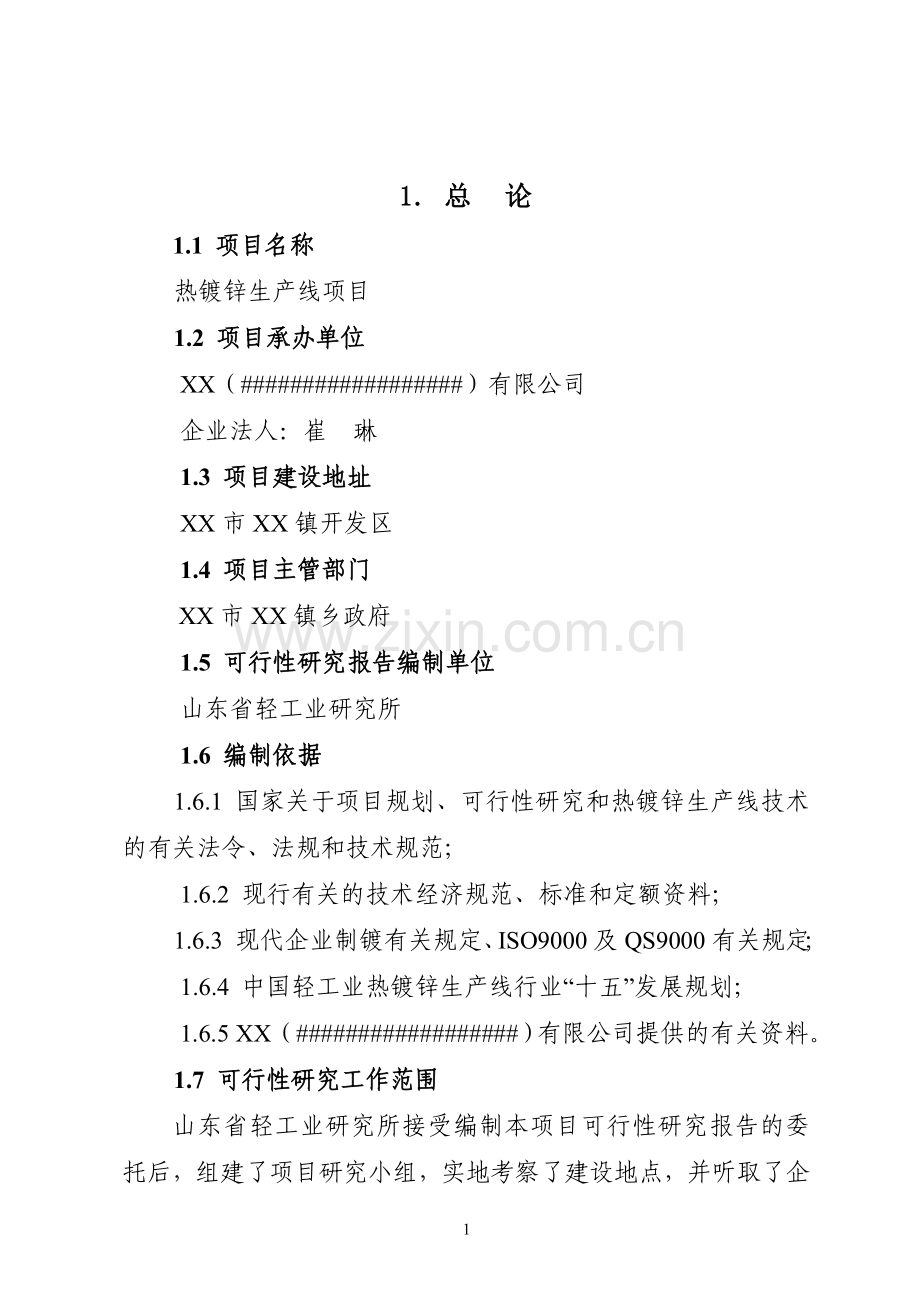 热镀锌生产线项目可行性研究报告.doc_第2页