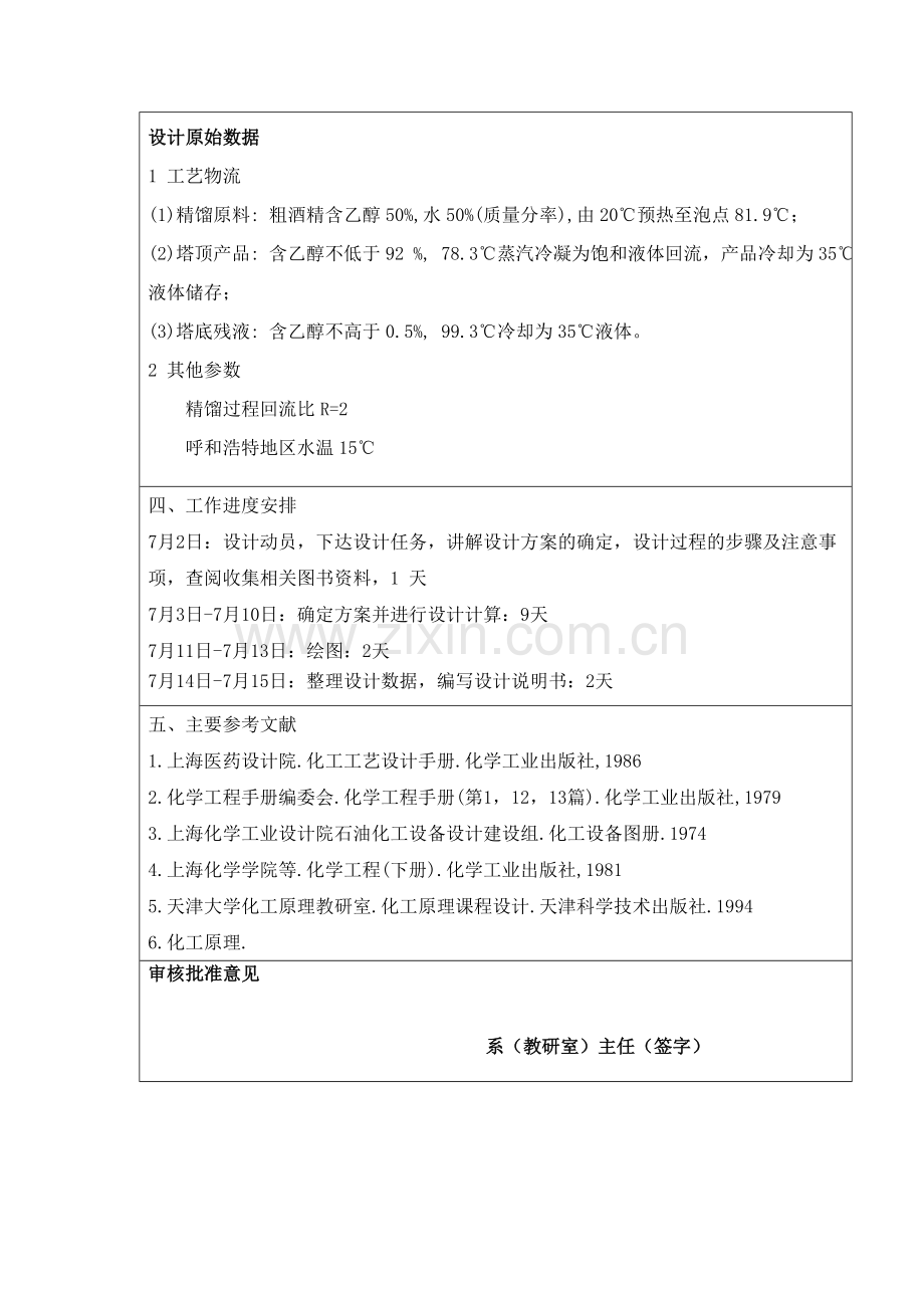 化工原理课程设计任务书列管换热器设计年产3万吨酒精精馏系统换热器学士学位论文.doc_第2页