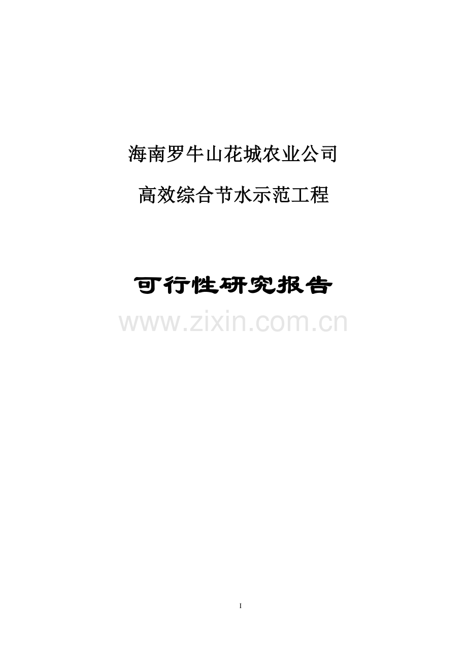 罗牛山花城农业公司花卉高效节水灌溉可行性研究报告.doc_第1页