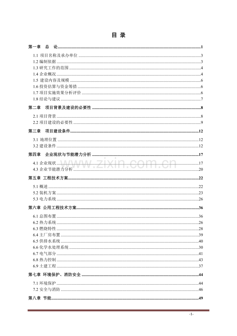 2x12mw富裕煤气发电建设可行性论证报告.doc_第1页