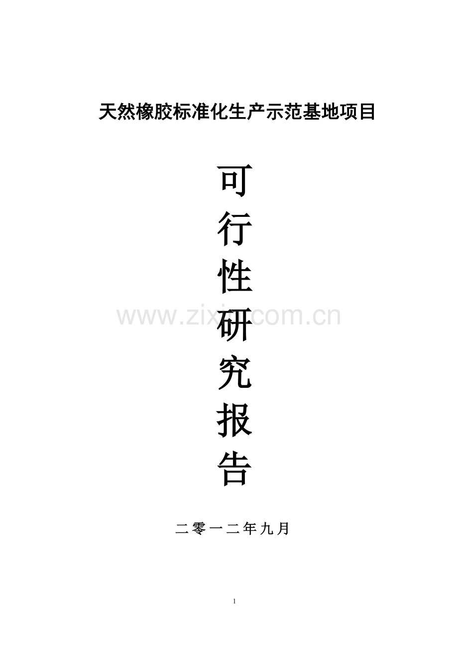 天然橡胶标准化示范基地建设可行性研究报告.doc_第1页