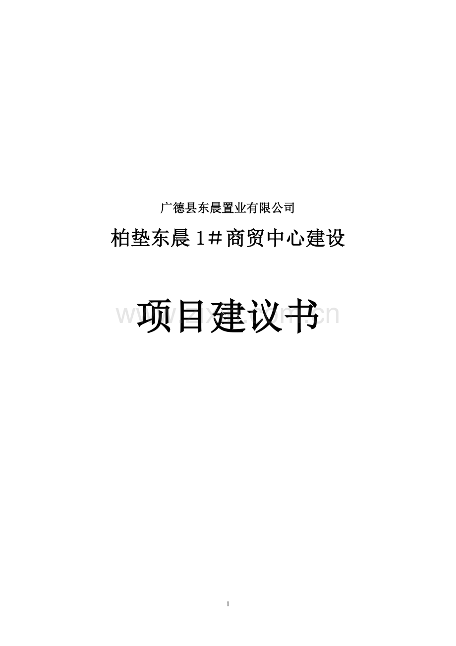 广德县柏垫东晨1#商贸中心建设项目申请建设可研报告.doc_第1页