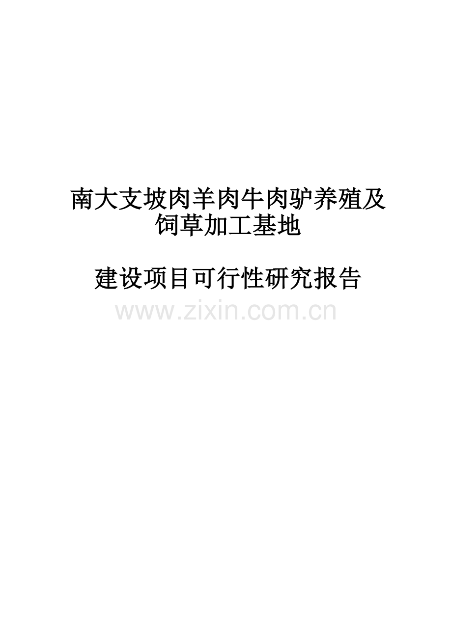 南大支坡肉羊肉牛肉驴养殖及饲草加工基地建设项目可研报告.doc_第1页