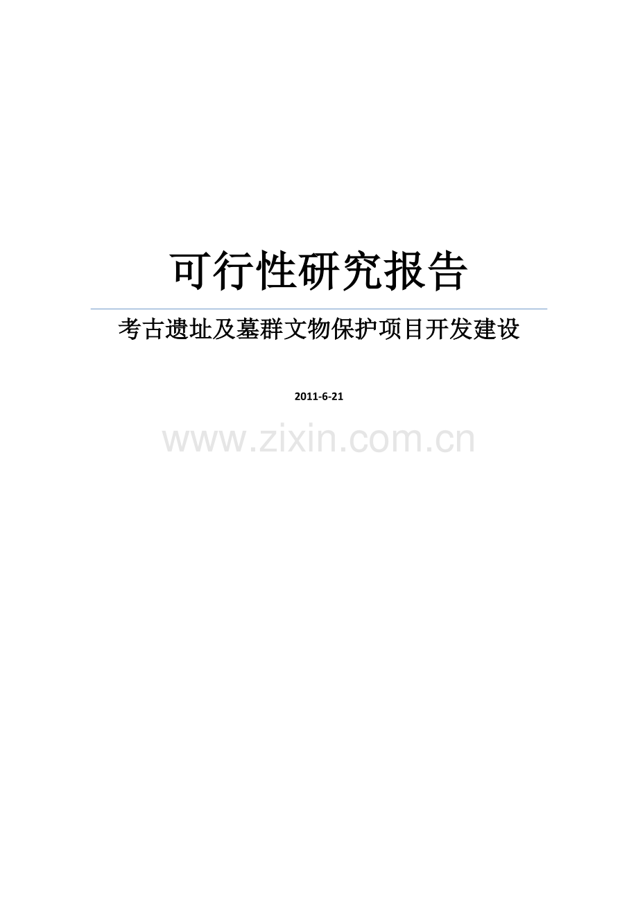 某文物局考古遗址及墓群文物保护项目开发可行性建议书.doc_第1页