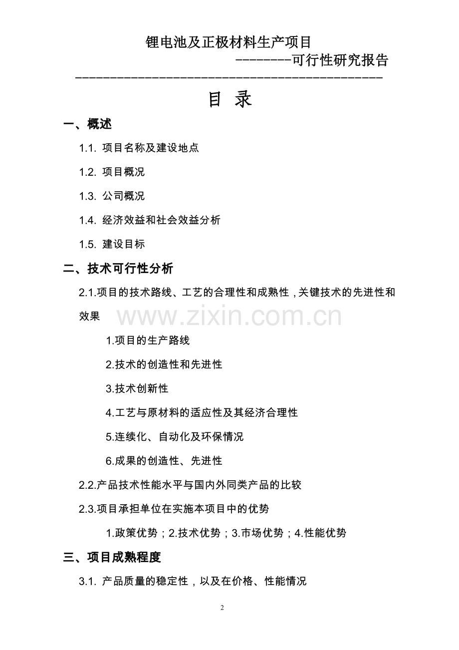 锂电池及正极材料生产建设可行性论证报告.doc_第2页