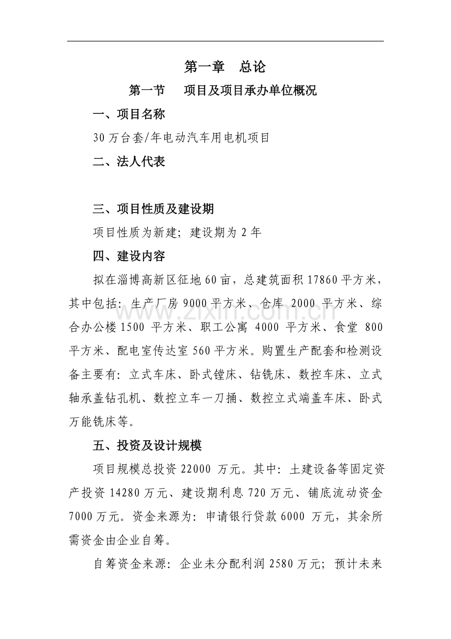 年产30万台电动汽车电机项目可行性研究报告.doc_第2页
