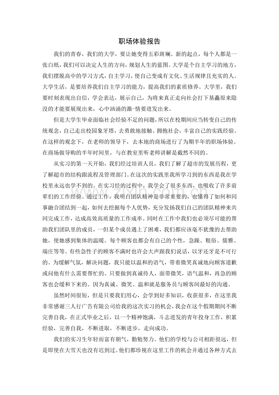 职场体验报告.doc_第1页