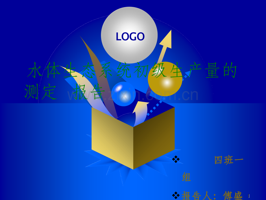 水体生态系统初级生产量的测定傅盛晟.ppt_第1页