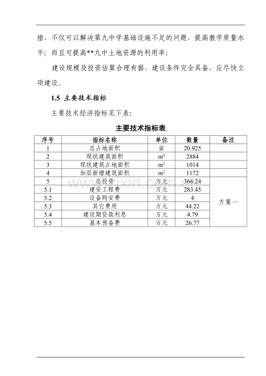 山西省某地级市第九中学扩建改造项目可行性研究报告.doc_第2页