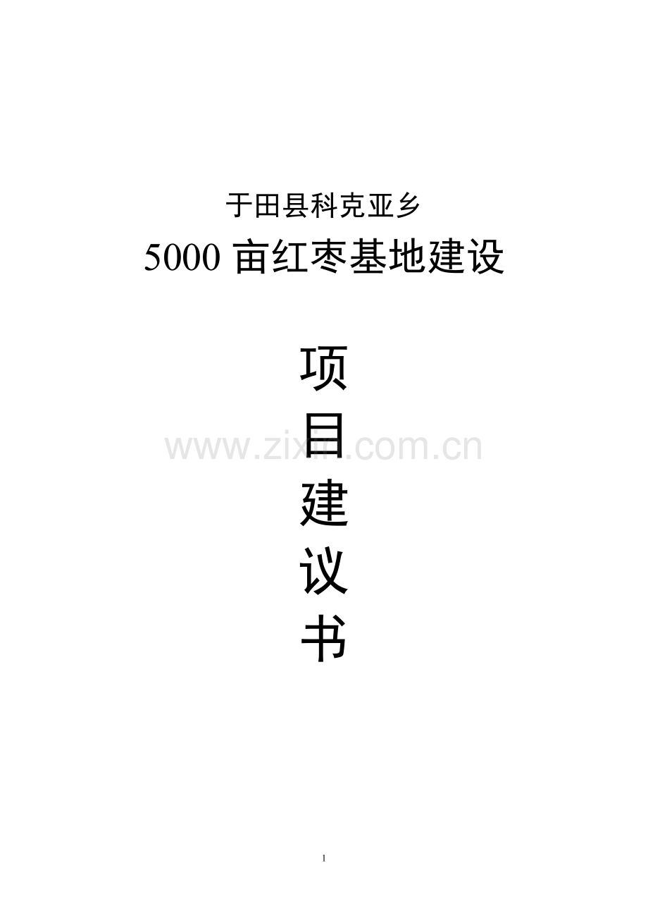 5000亩红枣生产基地项目可行性研究报告.doc_第1页