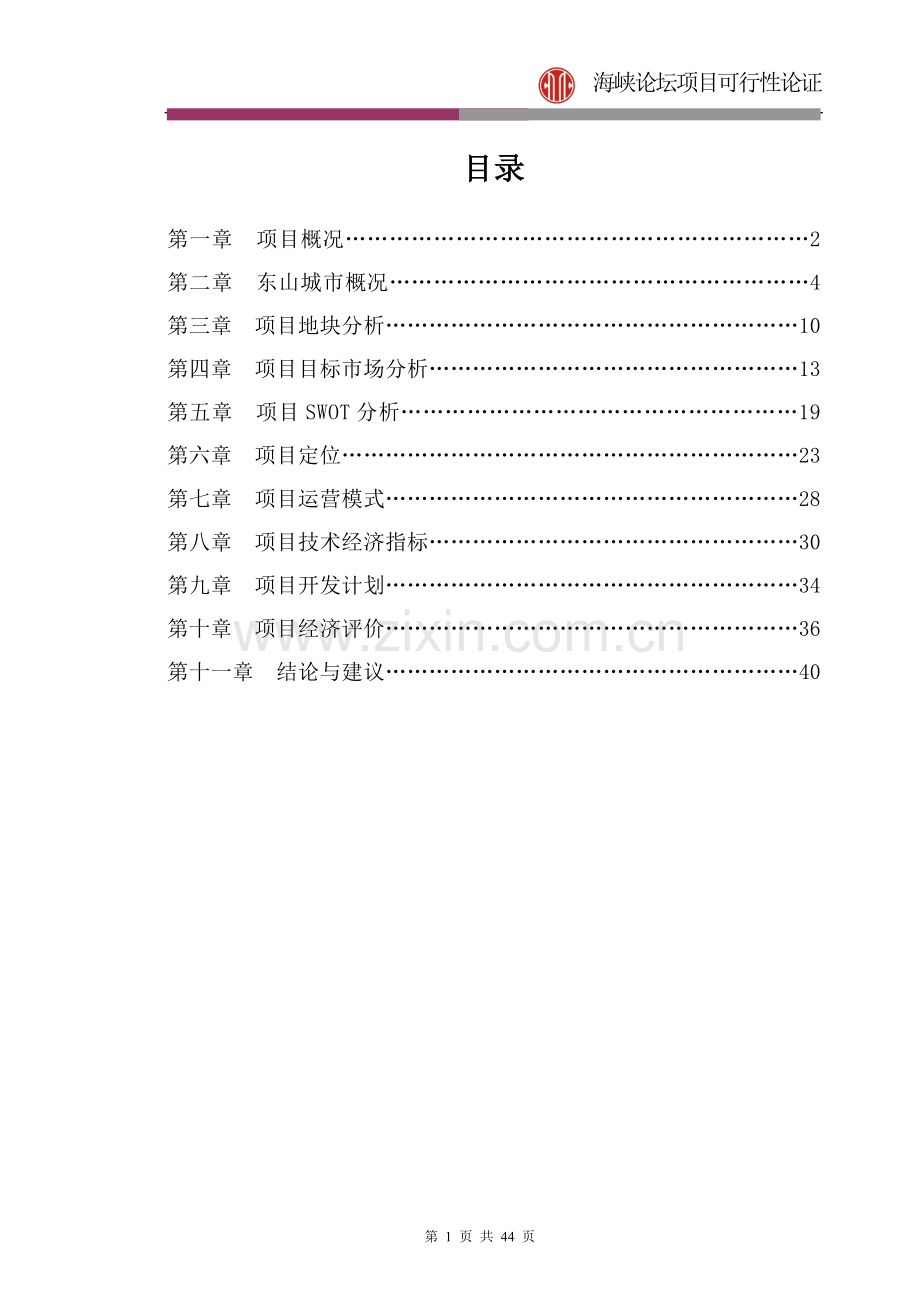 福建省东山海峡论坛可行性分析报告.doc_第1页