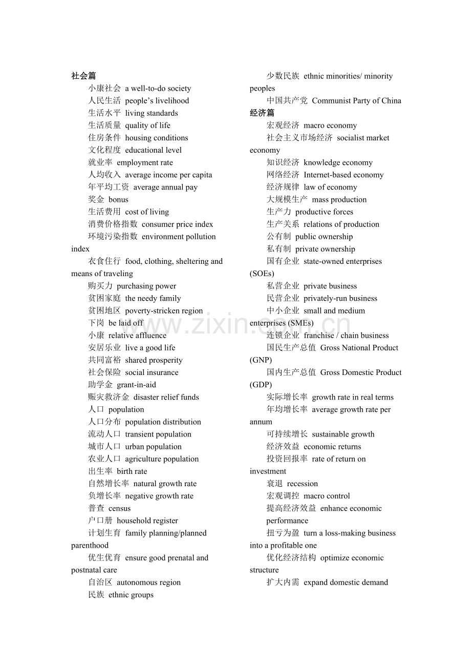 大学英语六级翻译高频词汇.doc_第1页