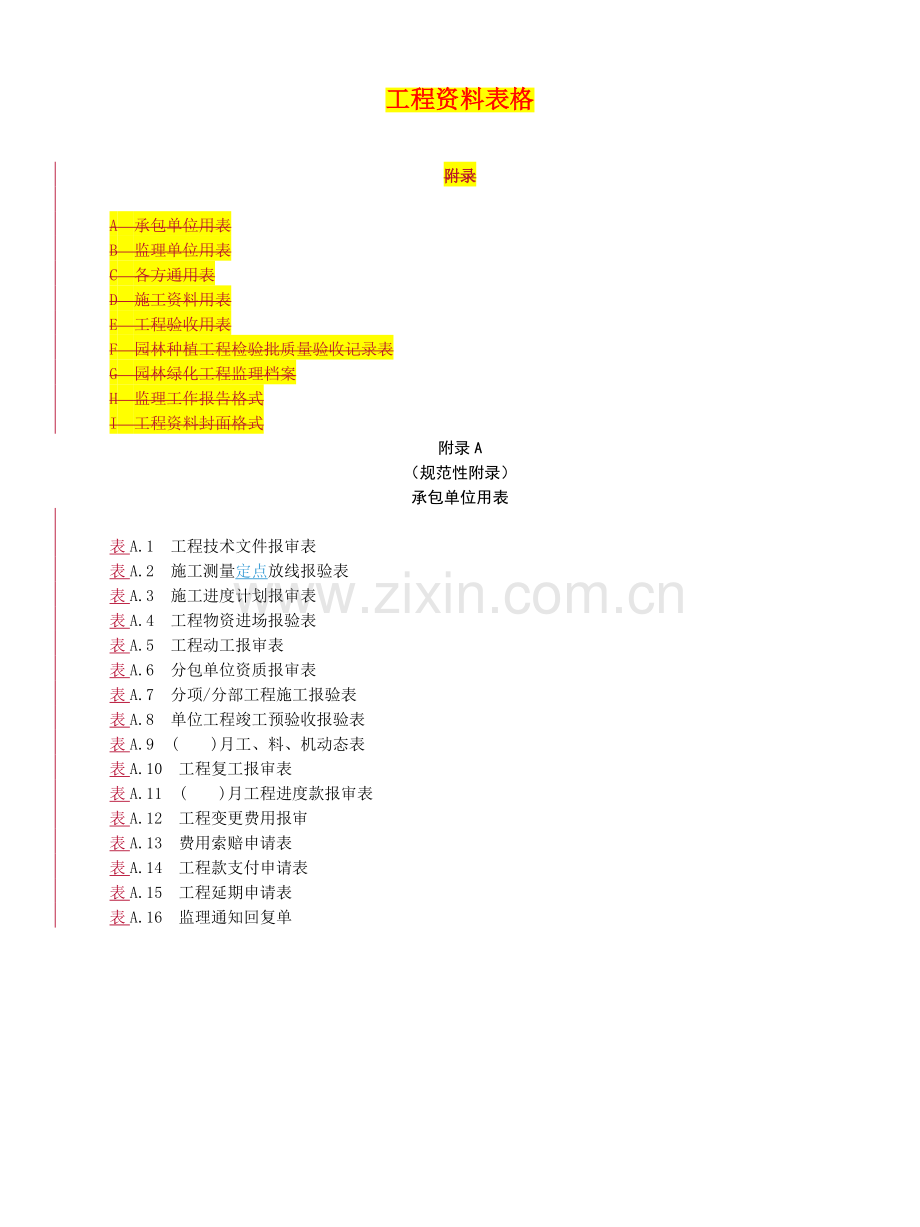 园林工程资料表格(全套)资料(实用).doc_第1页