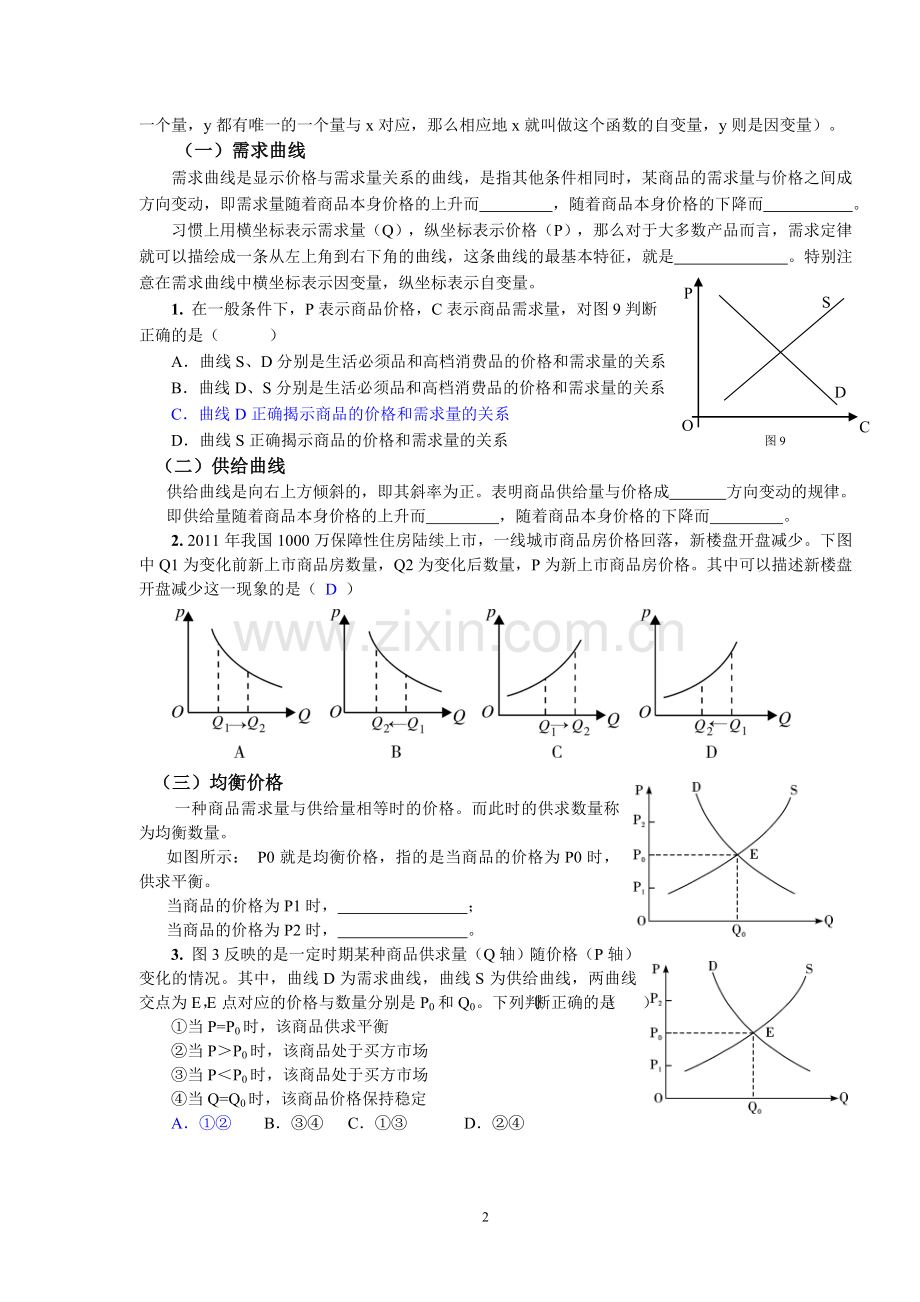 2019年高考政治专题复习：经济生活曲线图题.doc_第2页