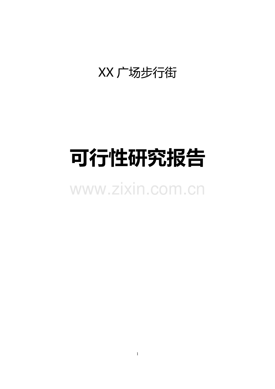 广场商业步行街投资可行性研究分析报告.doc_第1页