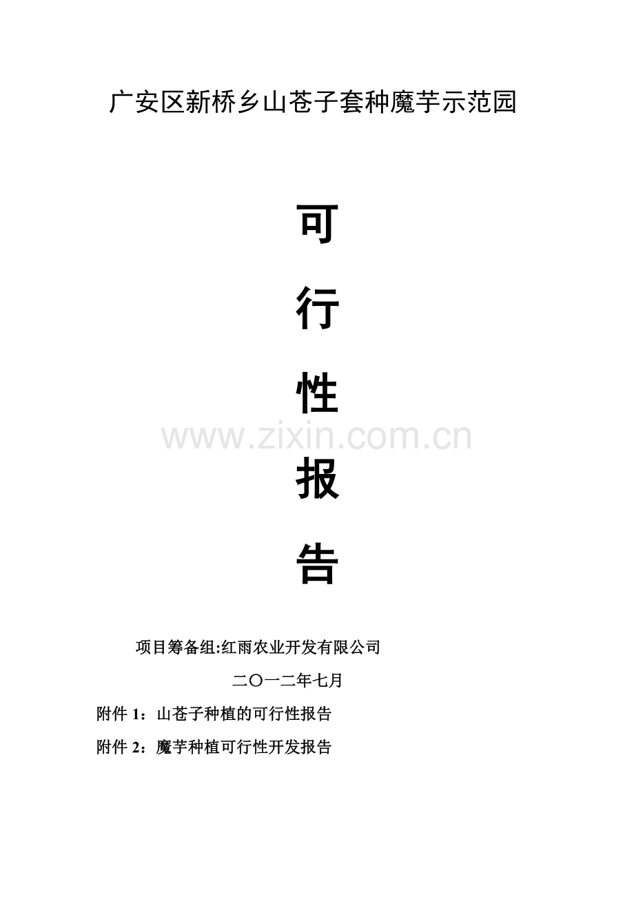 山苍子套种魔芋投资可行性开发报告.doc_第1页