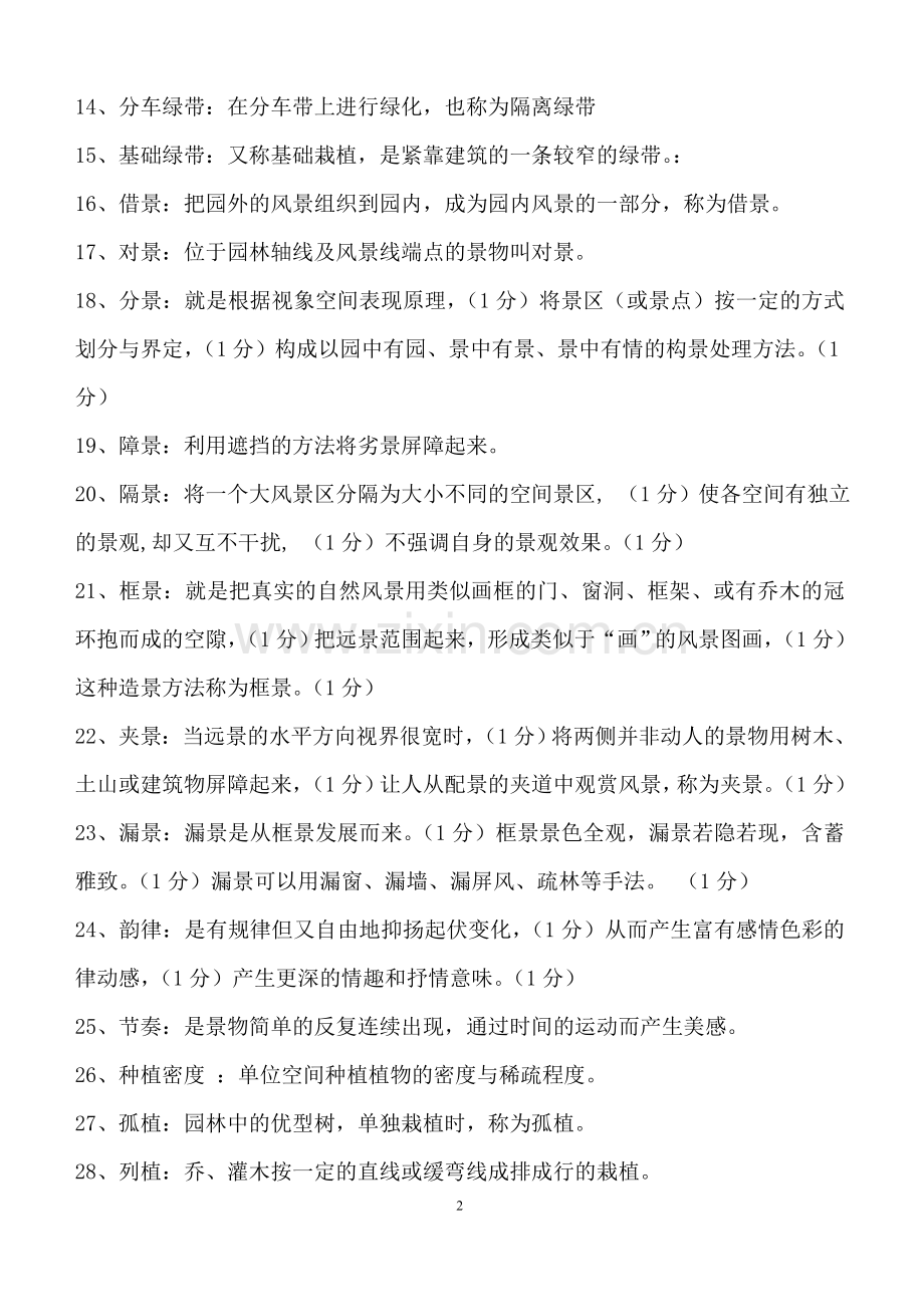 题库.试卷—--植物配置与造景试题库.试卷全集及参考答案.doc_第2页