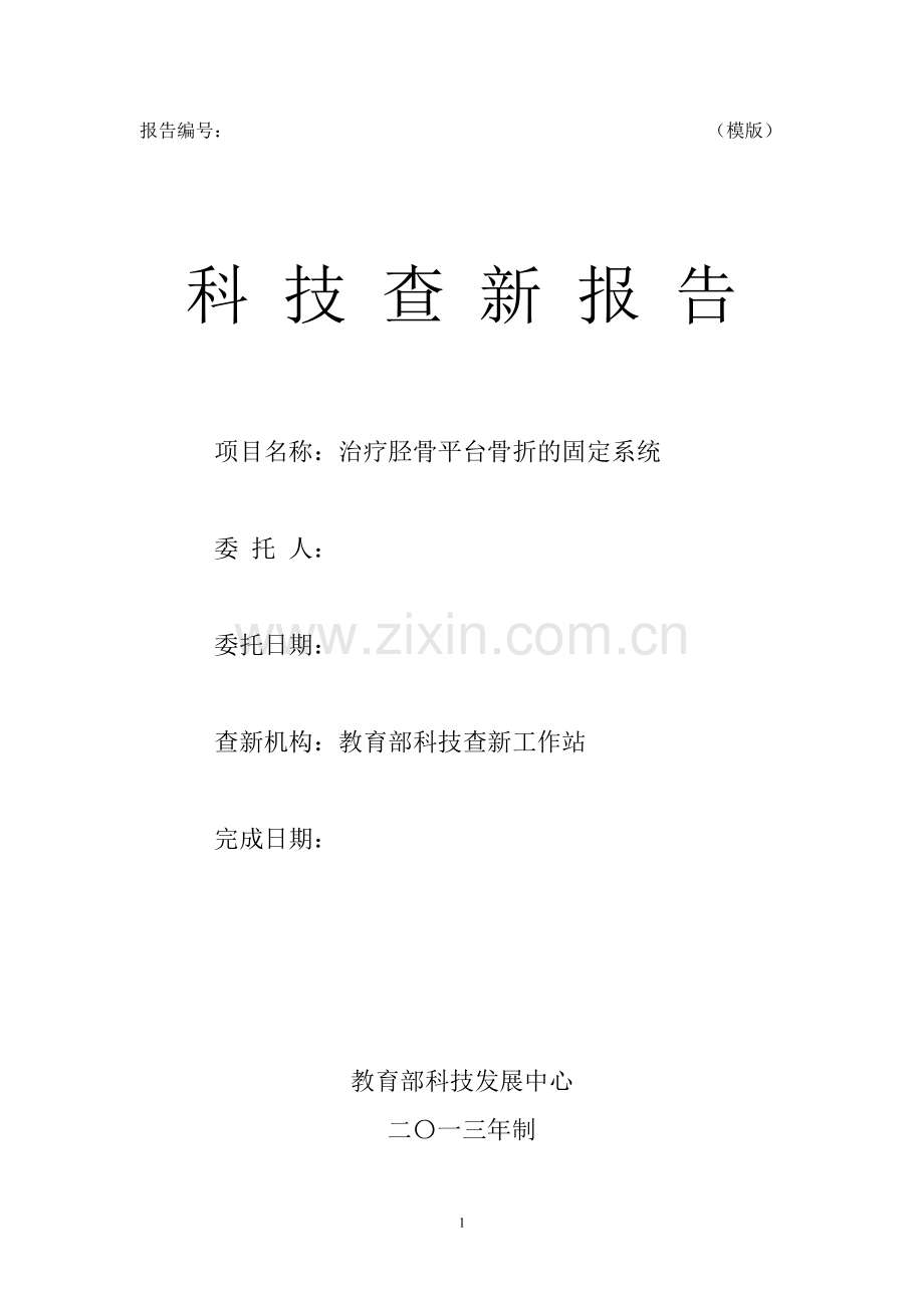 科技查新报告模板.doc_第1页