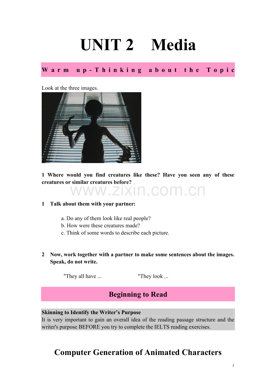 雅思阅读UNIT2Media.doc_第1页