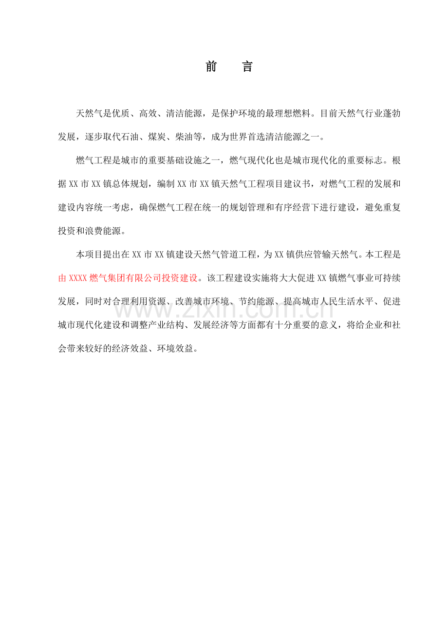 某市天然气工程项目建设可行性论证报告.doc_第2页
