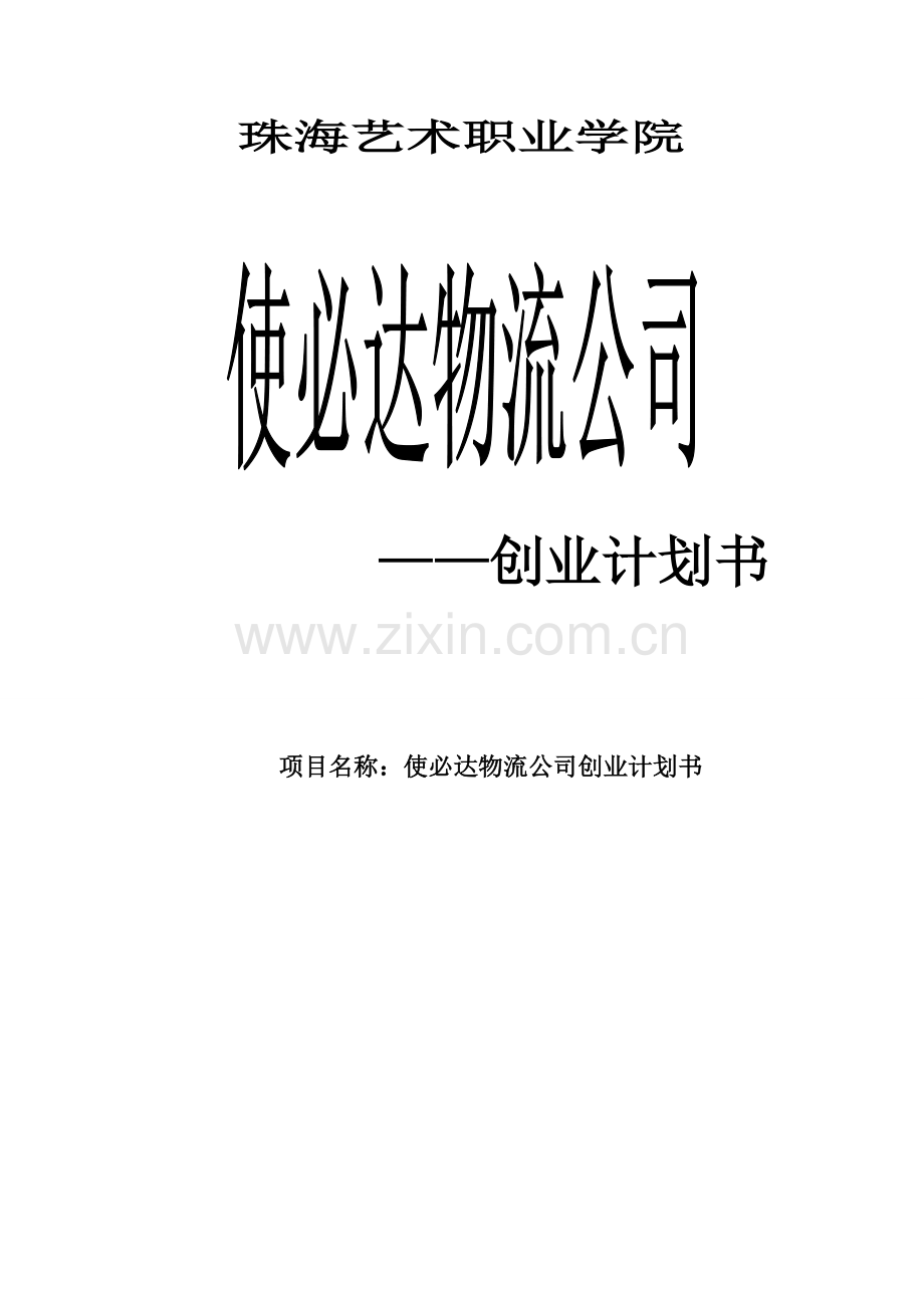 使必达物流有限公司可行性研究报告.doc_第1页