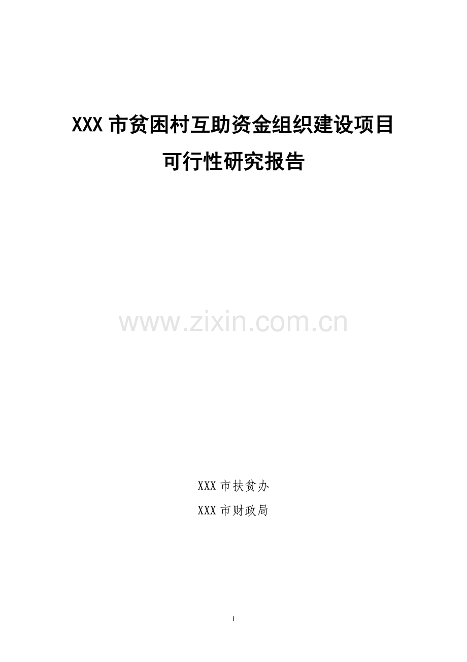 贫困村互助资金组织建设项目可行性策划书.doc_第1页