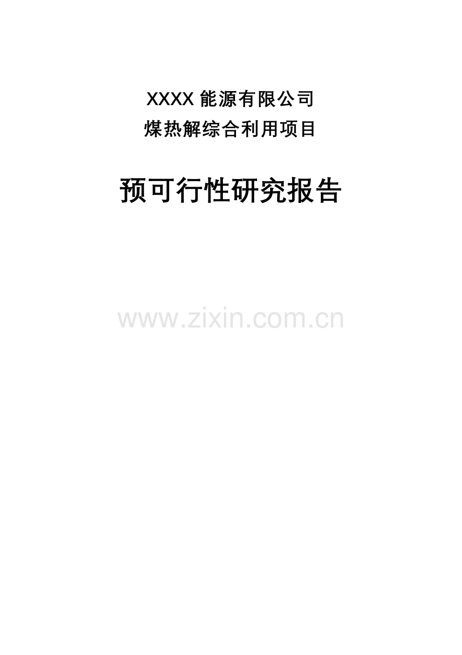 能源有限公司煤热解综合利用项目预项目可行性研究报告.doc_第1页
