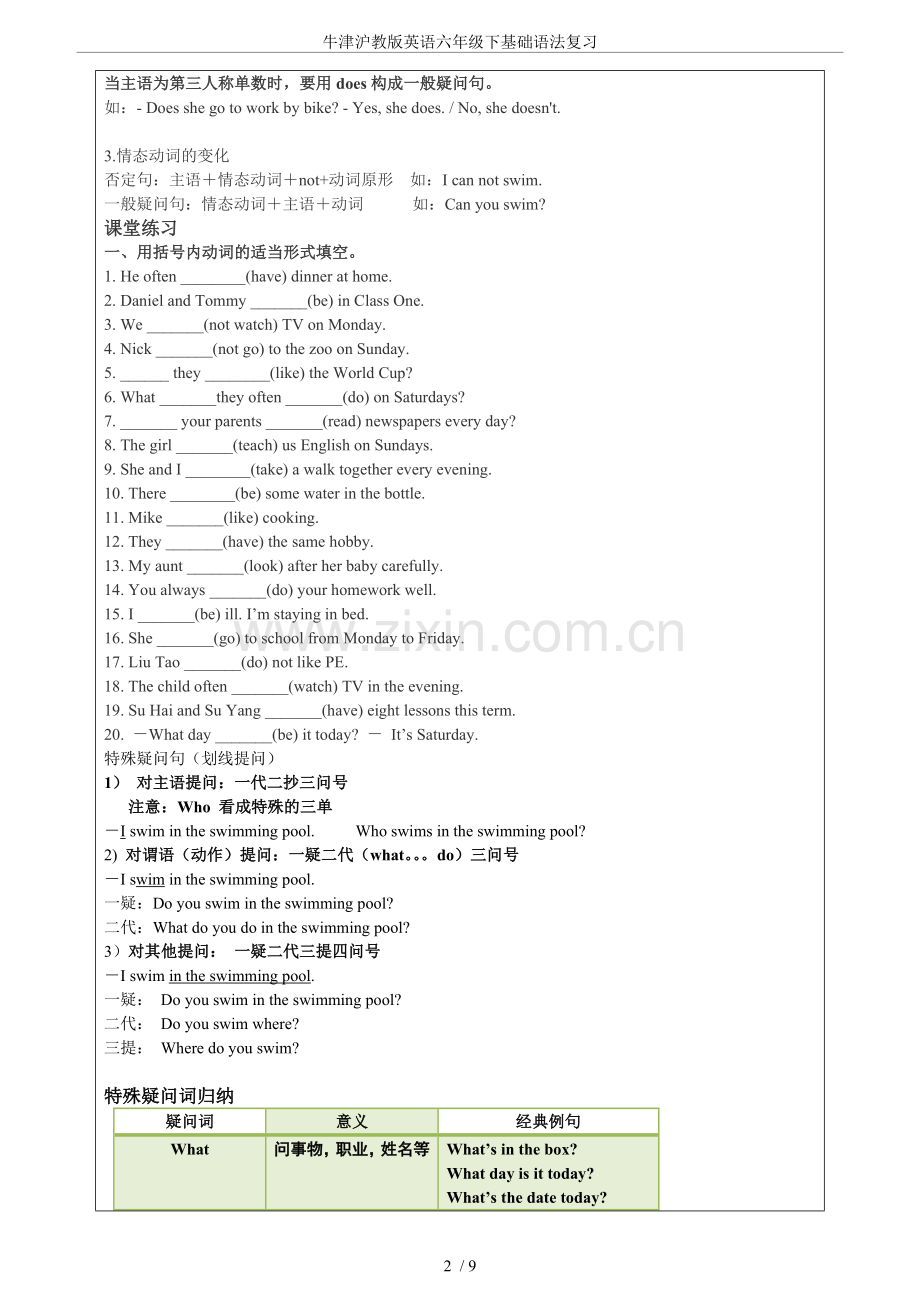 牛津沪教版英语六年级下基础语法复习.doc_第2页