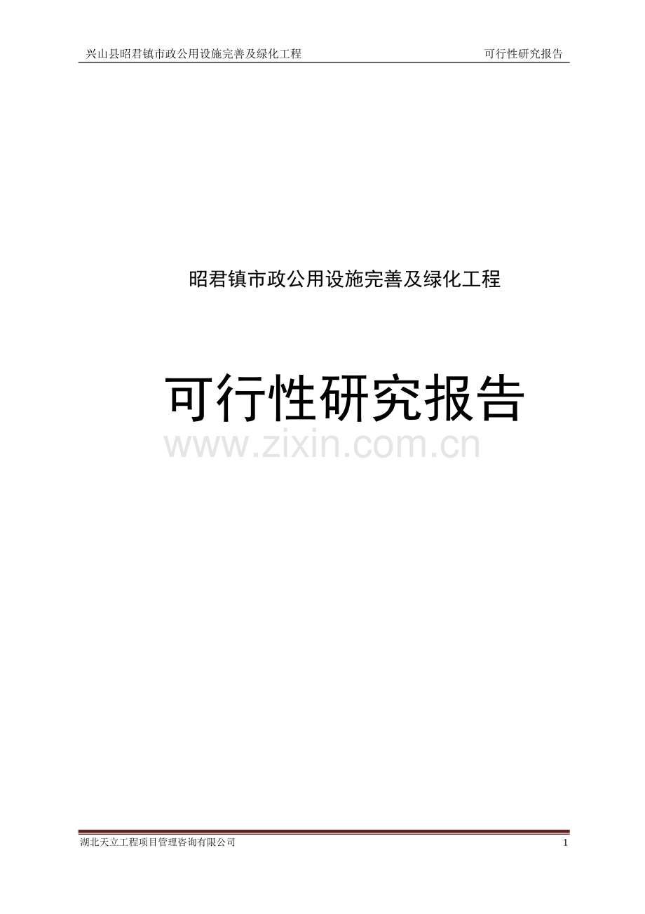 昭君镇市政公用设施完善及绿化工程可行性研究报告.doc_第1页