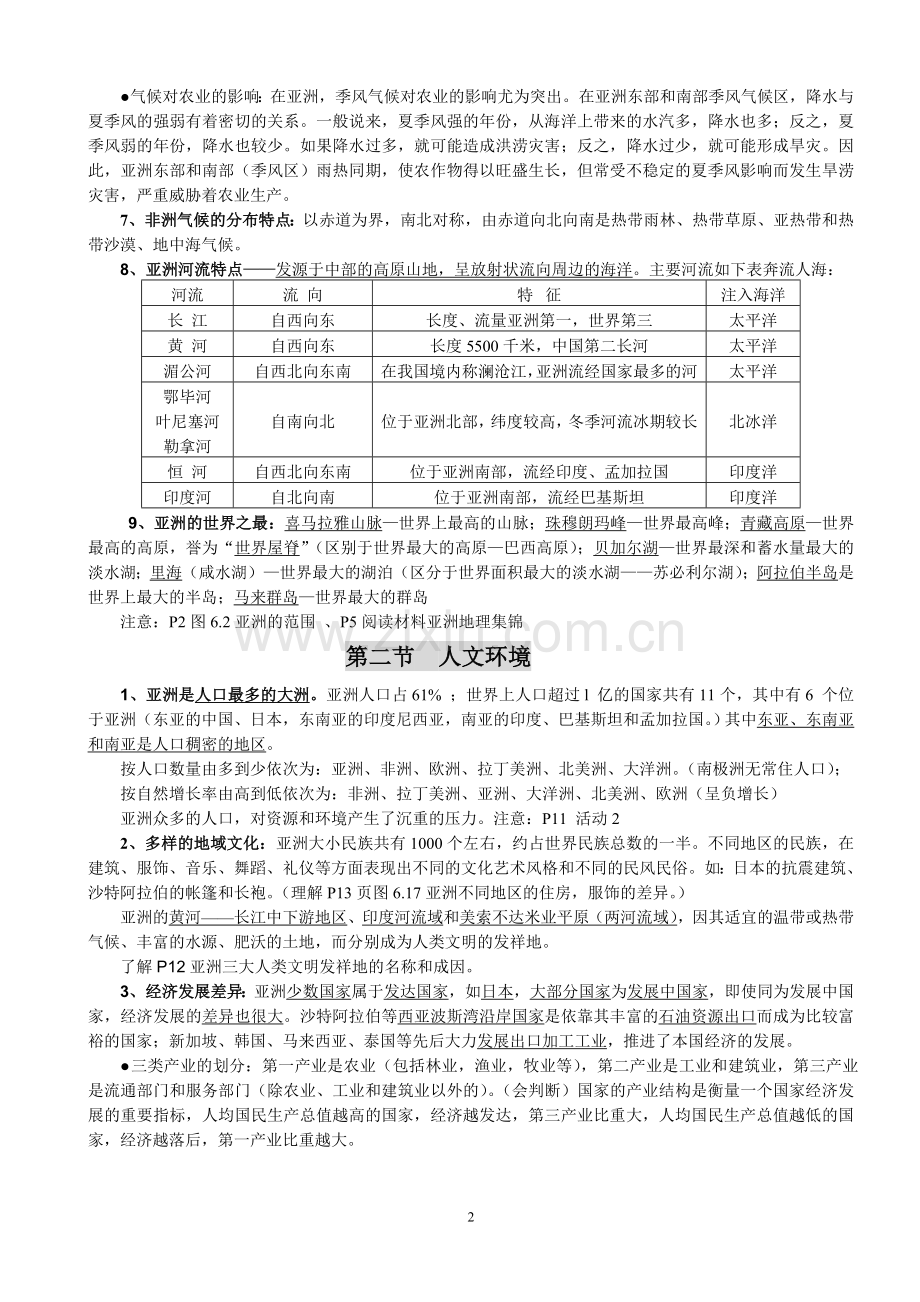 鲁教版六年级地理下册知识点梳理.doc_第2页