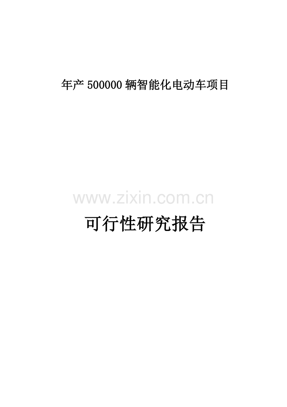 年产500000辆智能化电动车可行性策划报告.doc_第1页