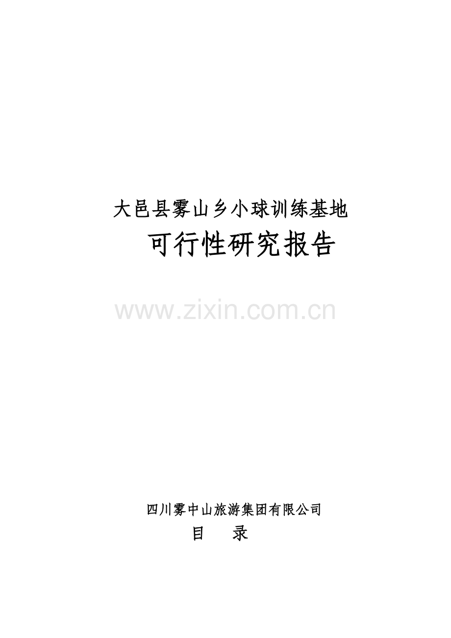 雾山乡小球训练基地项目可行性报告.doc_第1页