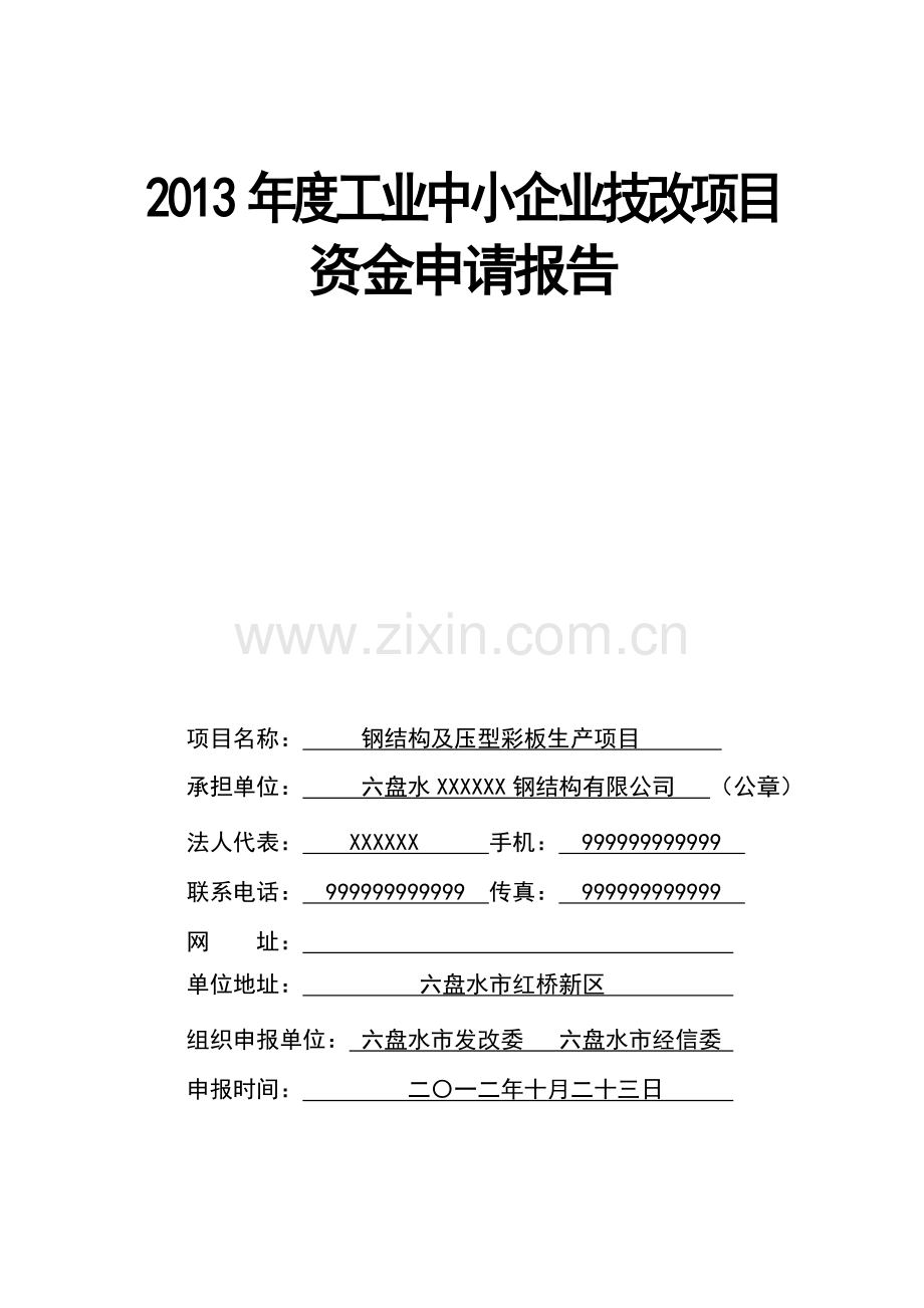 钢结构及压型彩板生产可行性论证报告资料.doc_第1页