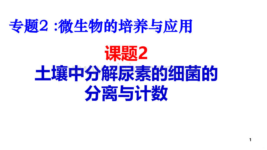 土壤中分解尿素的细菌的分离与计数公开.ppt_第1页