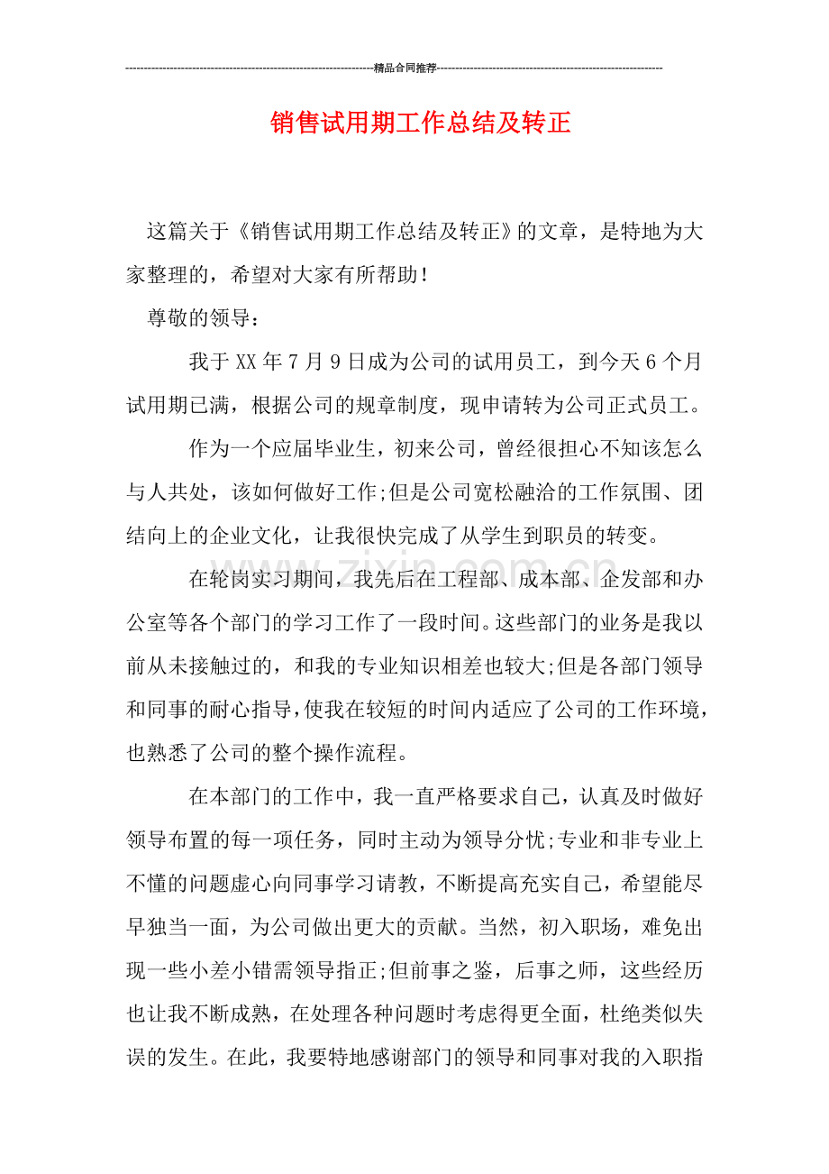销售试用期工作总结及转正.doc_第1页