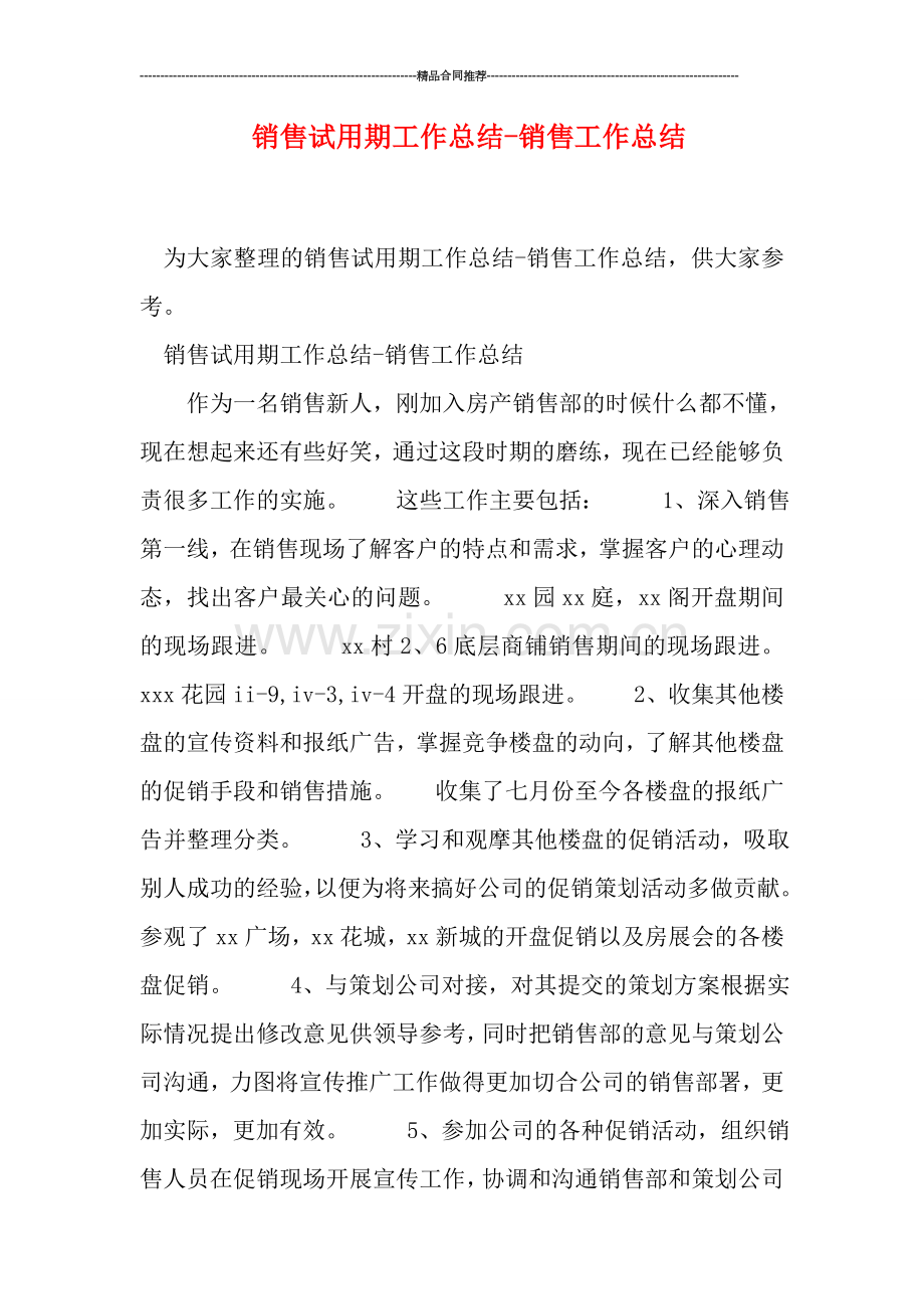 销售试用期工作总结-销售工作总结.doc_第1页