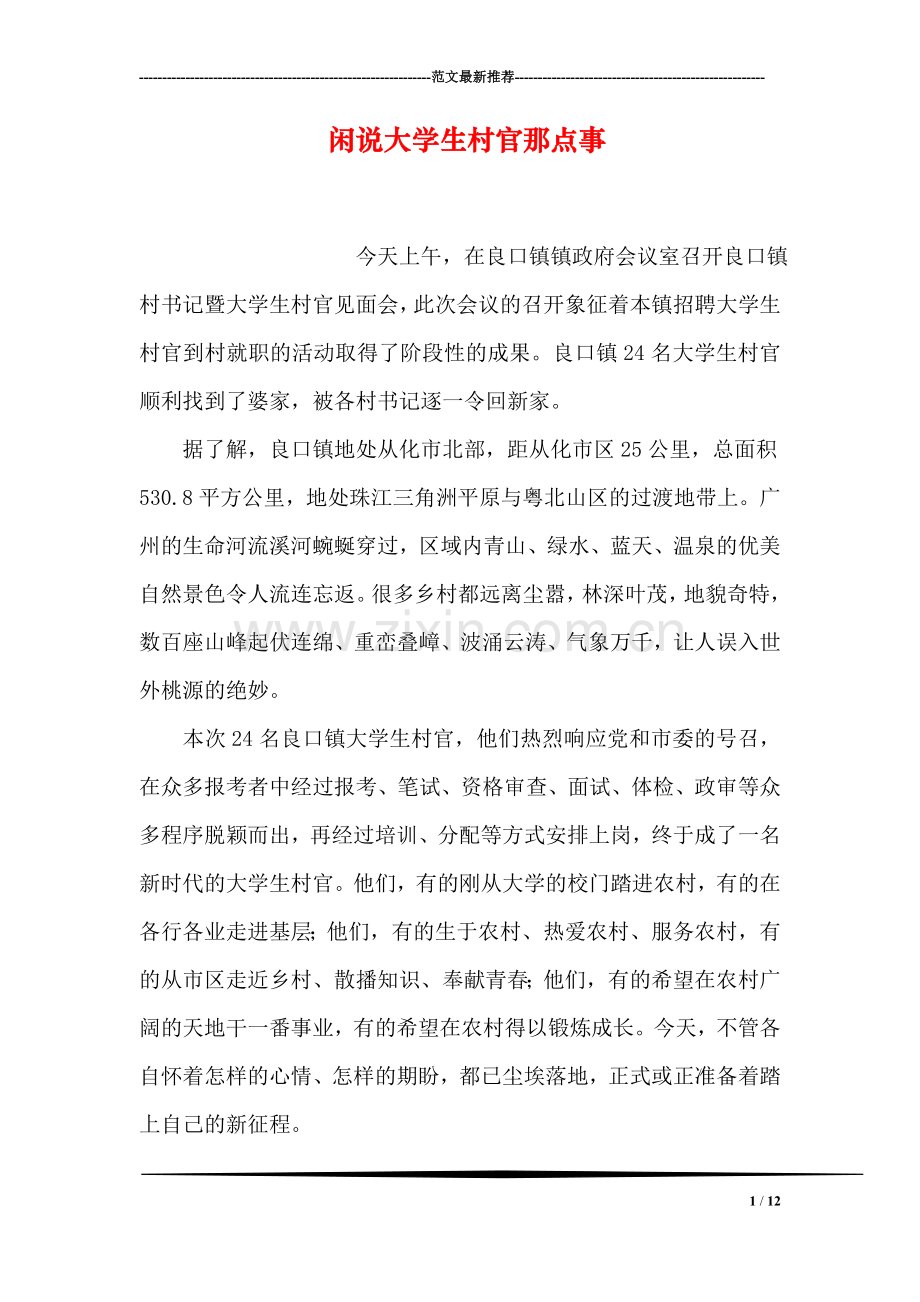 闲说大学生村官那点事.doc_第1页