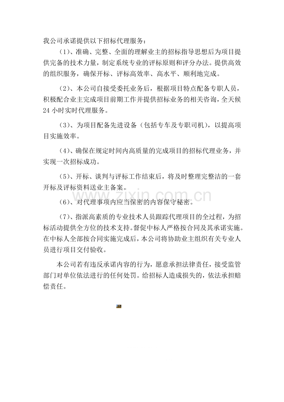 招标代理服务承诺.doc_第1页
