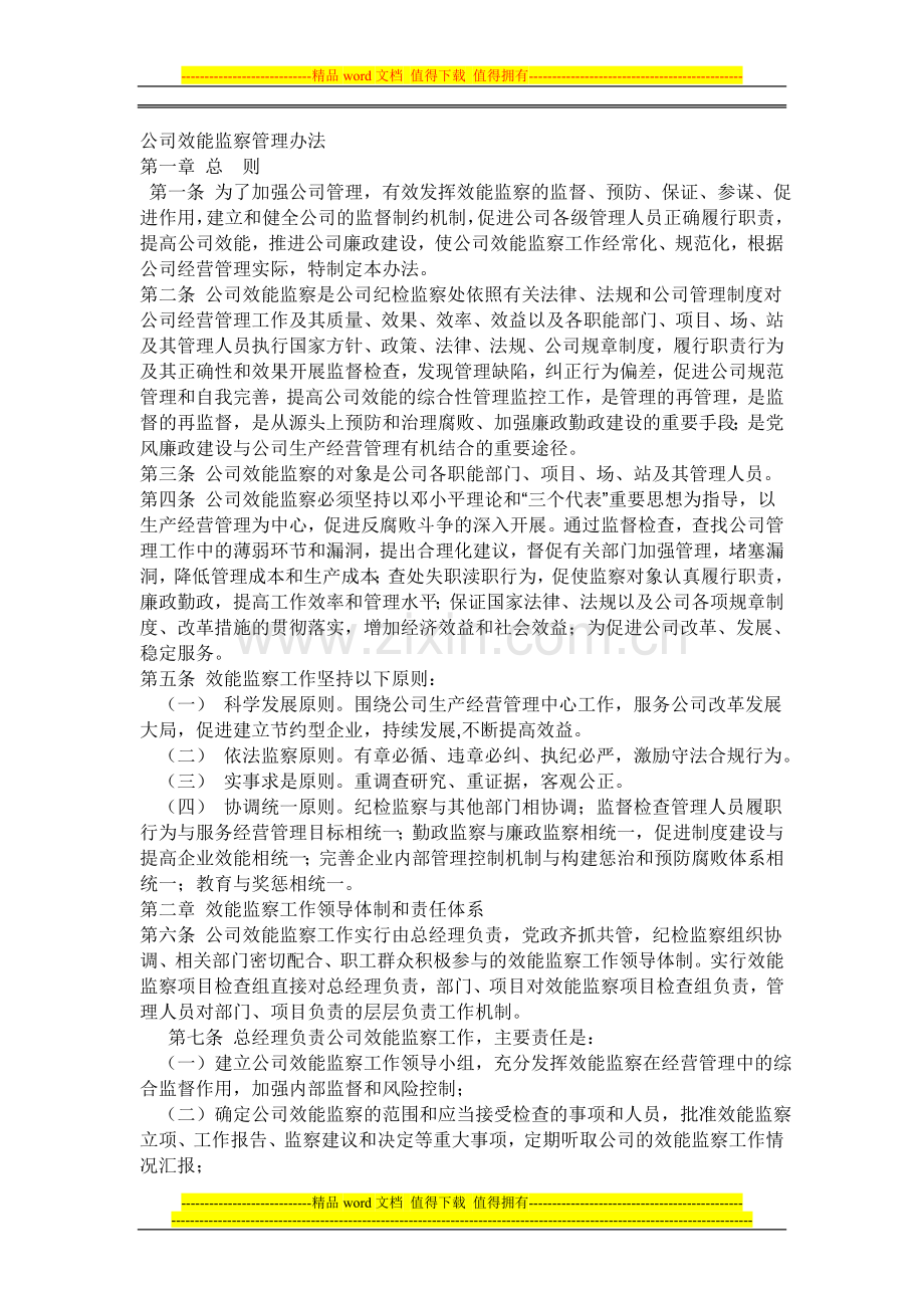 公司效能监察管理办法.doc_第1页