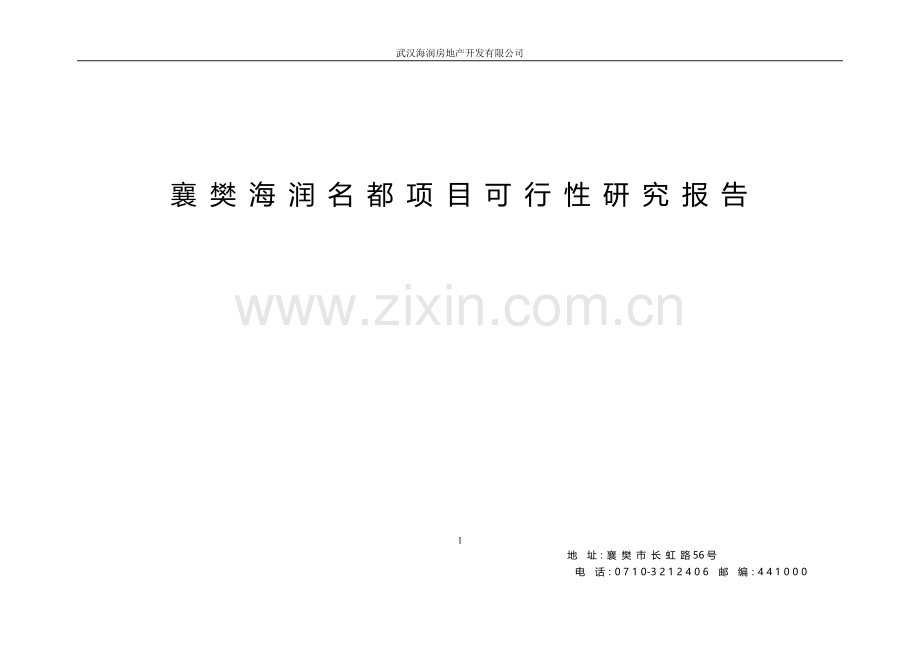 襄樊项目可行性研究报告第三稿--定稿.doc_第1页