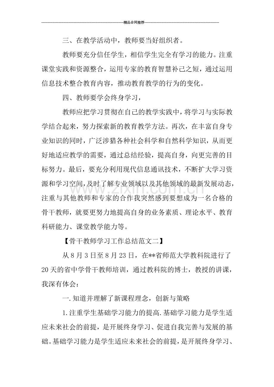 骨干教师学习工作总结.doc_第2页
