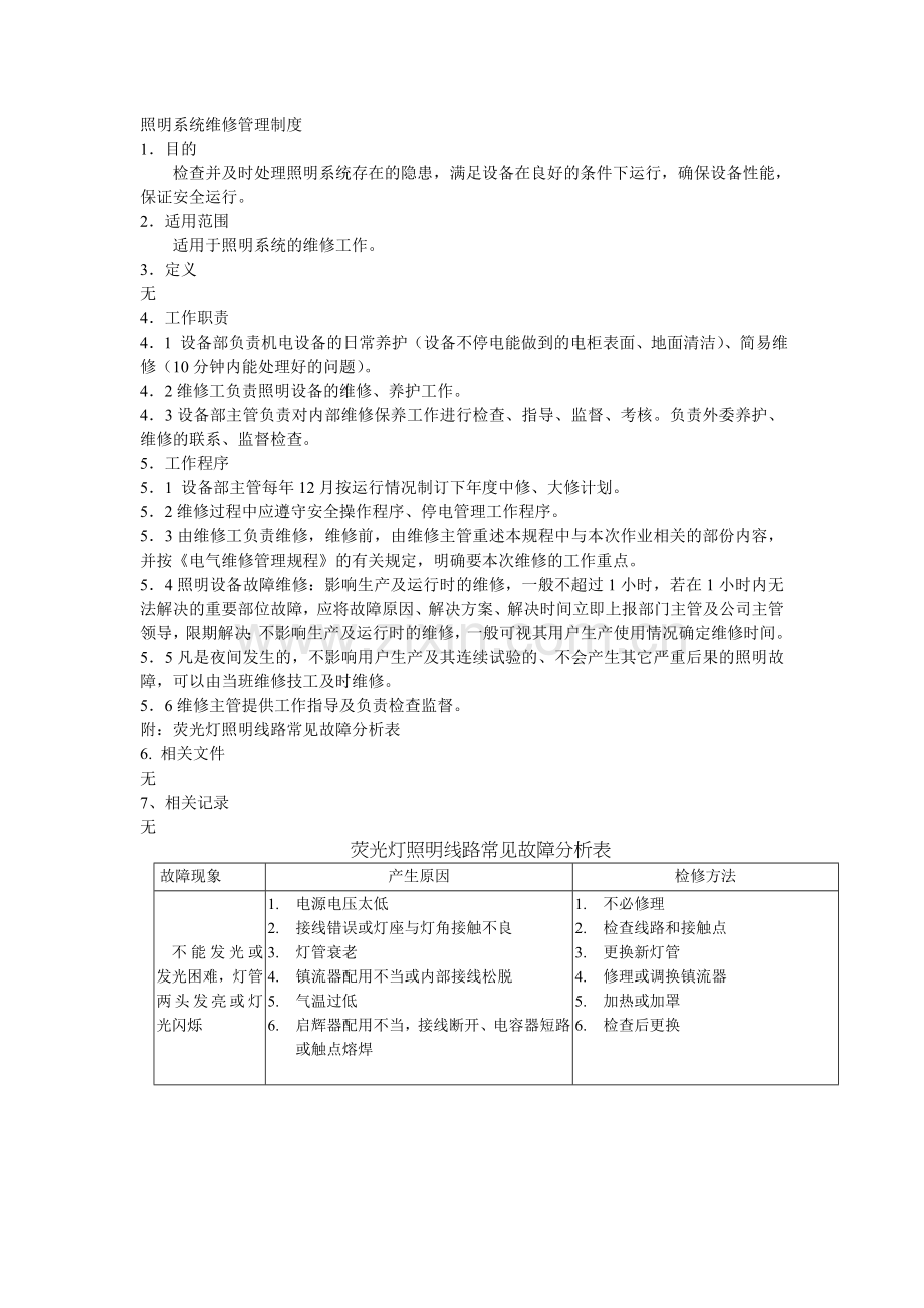 照明系统维修管理制度0.doc_第1页