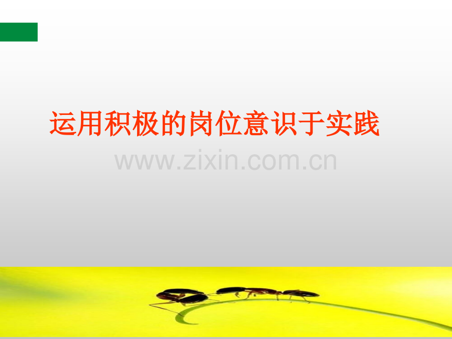 运用积极的岗位意识于实践.ppt_第1页