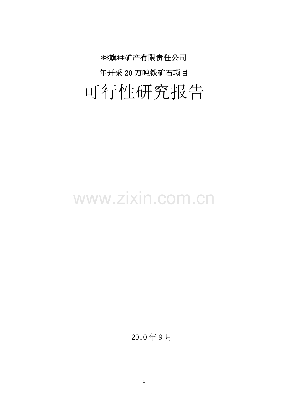 年开采20万吨铁矿石项目可行性研究报告.doc_第1页