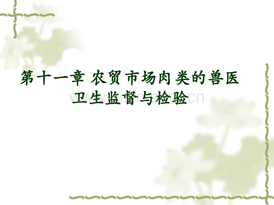 动物食品卫生课件第十一章农贸市场兽医卫生监督与检验.ppt_第1页
