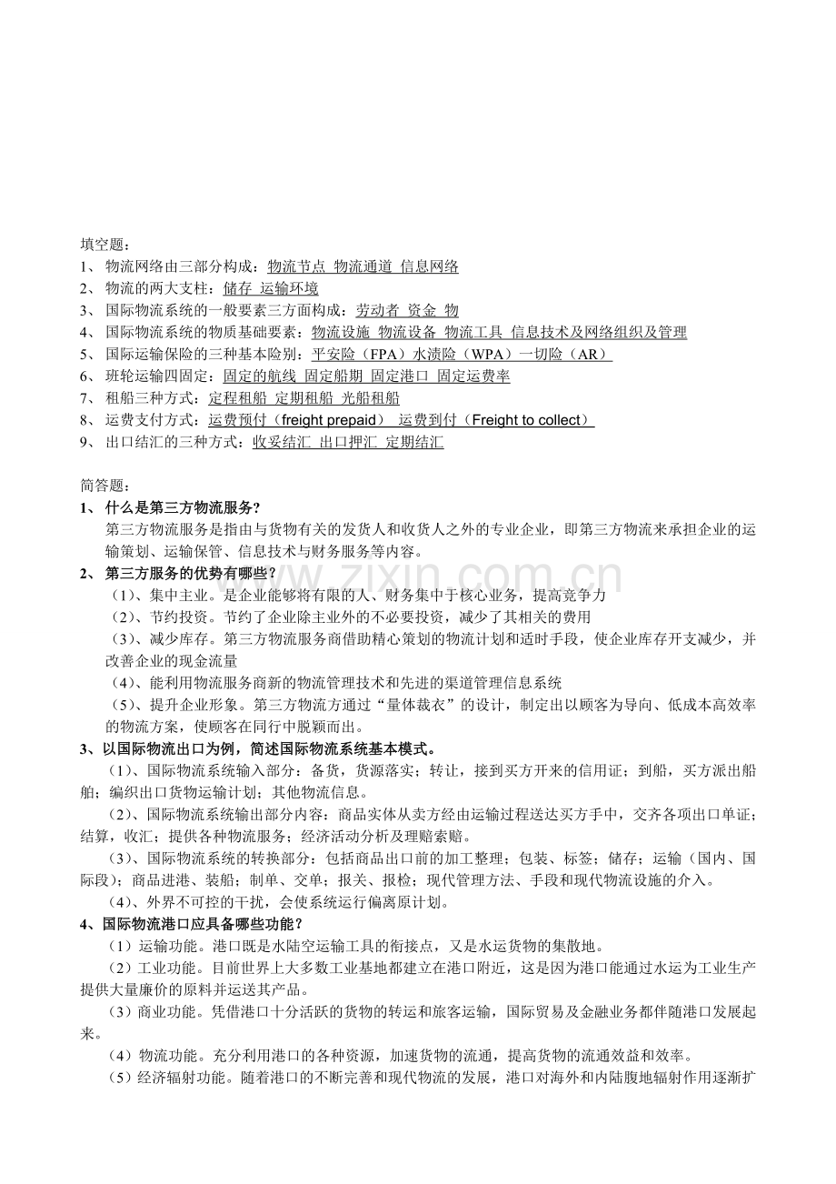 国际物流期末考点.doc_第1页