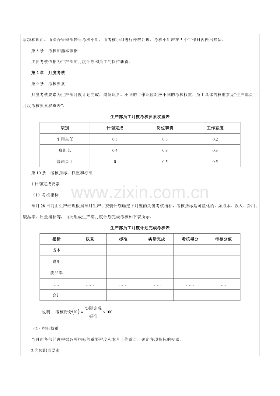 化工企业生产车间绩效考核制度-范本.doc_第2页